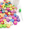 200 Stück bunte Perlen in Form eines lächelnden Gesichts aus Ton für Armband, Halskette, Ohrringe, Basteln, Schmuckherstellung