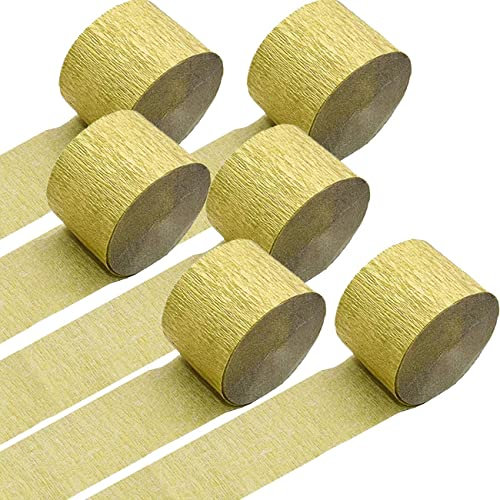 CC wonderland zone 12 Rolls Gold Kreppbänder,Krepppapier Luftschlangen Feier Dekoration,jeweils 4.5CMx25M