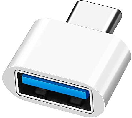 OcioDual Adaptador OTG Conversor de USB 3.0 A Tipo C H/M Blanco Convertidor para Ordenador Portátil Teléfono Tablet Smartphone