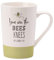 English Tableware Company Bee Happy Latte Mug, 70 mm x 125 mm Size, Green