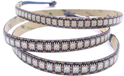WS2813 (aktualisiert WS2812B) 1m 144 individuell digital adressierbare Pixel RGB-Dual-Signal-LED Flexibles Lichtband 5050 SMD Magic Dream Color DC5V (WS2813, Schwarze PCB 144led IP65 1M)