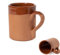 noTrash2003 Handgetöpferte Kaffeebecher aus Ton im rustikalen Look umweltfreundlich und recyclebar Made in Europe (Gerade)