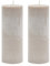 Riviera Maison Kerzenset, Stumpenkerze ohne Duft - Pillar Candle ECO Beige 7x18 - Beige, Grau - 2 Set