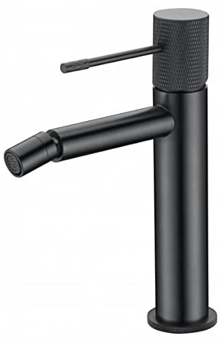 IMEX Einhebelmischer Bidet, WC-Wasserhahn, Kalt-/Warmwasser, Serie LINE (Black Gun Metall)