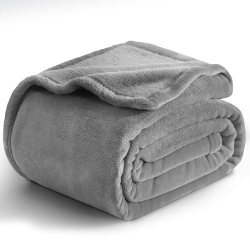 RUIKASI Kuscheldecke Flauschig Riesig Grau - 230x270 cm Decke Sofa Warm, Fleecedecke Riesen Hellgrau Couchdecke, Überwurf als Wohnzimmer Weich für Winter