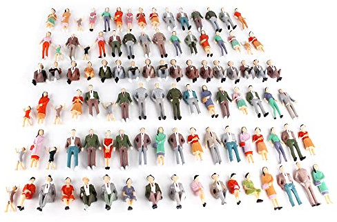 Gutshof miniaturen 100 STK. Maßstab 1:48 Plastik Figuren Spur 0 Modellbau Zubehör Menschen Bemalt