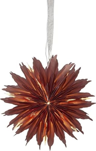 Star Trading Papierstern Dis - 40x40 cm Weihnachtsstern Rot Adventsdeko | 3D-Blütendesign - Burgunderrot - Filigraner Faltstern für den Innenbereich - Inklusive praktischem Aufhängeband