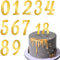 AYNKH 10PCS Acrylkuchen Topper, DIY Cupcake Dekoration gespiegelt Gold Toppers mit 0-9 Zahlen für Geburtstagsfeier Jubiläum Hochzeit