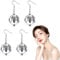 LEEQ Discokugel Spiegelkugel Ohrringe-2 Paar Silber 70er Disco Ball Earrings Thema Party Diskokugel Ohrringe Mädchen Schmuck Accessoires Outfit Damen party