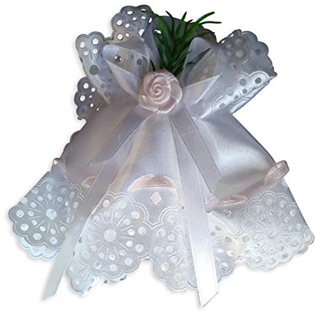 KERZENMANSCHETTE Stoff ROSA VERZIERT – Tropfschutz für TAUFKERZEN & KOMMUNIONSKERZEN für Mädchen – Ø 3–6 cm – Festliches Kerzenzubehör mit Gummiband – MaMeMi Qualität