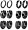 Adramata 6 Paare Herren & Damen Ohrringe - Edelstahl Creolen & Hoops Earrings Set - Schwarz für Punk & Mode