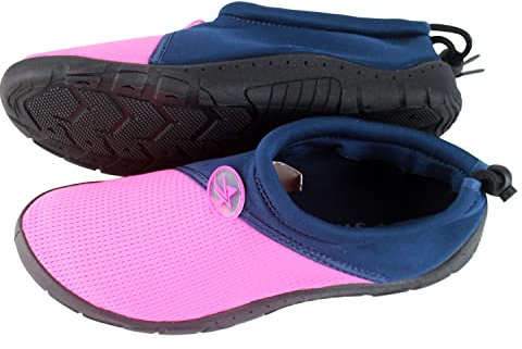 Zapatos de Agua, Zapatillas para Buceo Snorkel Surf Piscina Playa Vela Mar Río Aqua Cycling Deportes Acuáticos, Calzado de Natación Escarpines para Hombre Mujer Unisex (Fucsia y Azul, Numeric_41)