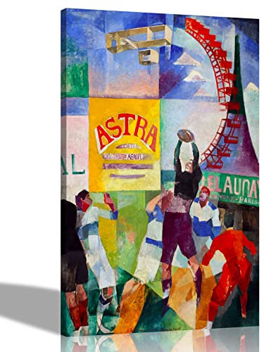 Artley Prints - Cardiff Team-Poster von Robert Delaunay Leinwand-Kunstdrucke l Zuhause, Wohnzimmer, Schlafzimmer Dekor l Abstrakte Bilder Dekoration 40 x 30 cm (16 x 12 Zoll) A3