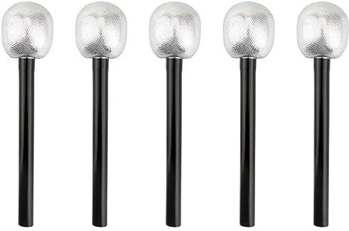 XNHIU Toy Microphone Silver Plastic Microphone Simulation Microphone Stage Props Party Supplies Glitter Microphone for Halloween Birthday Karaoke (5)