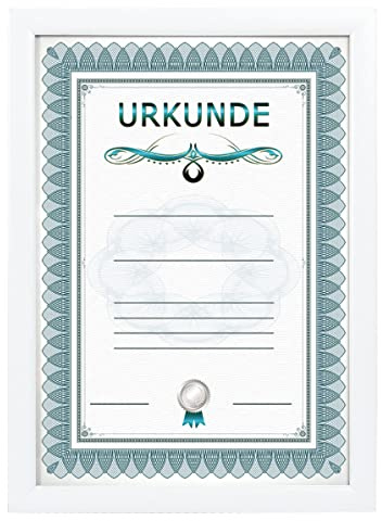 IDEAL TREND Dokument Bilderrahmen mit Klarglas Urkunde Foto Rahmen PS-1 Portraitrahmen Frame: Farbe: Weiß | Format: 29,7x42 DIN A3