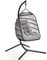 Yaheetech Rattan Egg Swing Chair, Garden Patio Swing Chair, Indoor/Outdoor Hanging Hammock with Cushion & Cover, Sturdy Steel Frame, Capacity 159 kg, Black & Grey