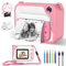Kinderkamera Sofortbildkamera, 2.4 Zoll Bildschirm Fotoapparat Kinder, Digitalkamera 1080P mit 32G SD Karte,3 Druckpapier, 5 Farben Stift & 1 Lanyard, Geschenk Kamera Spielzeug für Kinder (Rosa)