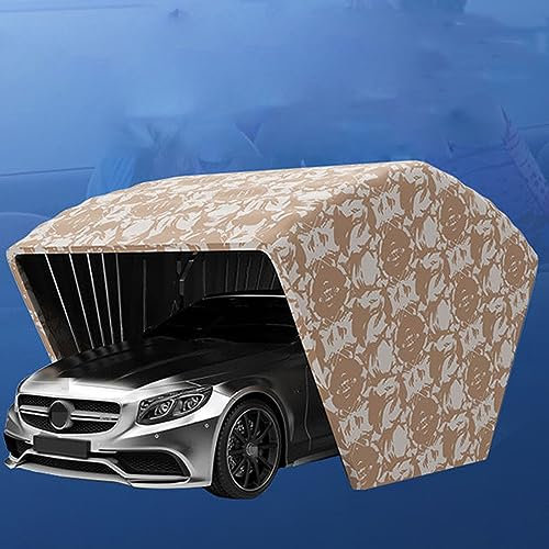 DRYIC Abri de Voiture Semi-Automatique Push-Pull en Acier Inoxydable Protection Solaire Anti-Pluie Abri de Voiture Amovible extérieur Garage Pliable