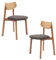 DAIVA CASA 2er Set Holzstühle - Vega - Polsterstuhl mit Rückenlehne, braun - Moderne skandinavische Möbel für Küche, Esszimmer, Wohnzimmer UVM…