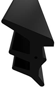 Fensterdichtung für Fenster-Systeme, Verglasungsdichtung für Außenbereich mit Antidehnungsfaden für Kunststofffenster & Aluminiumfenster Dichtung (Schwarz 50m)