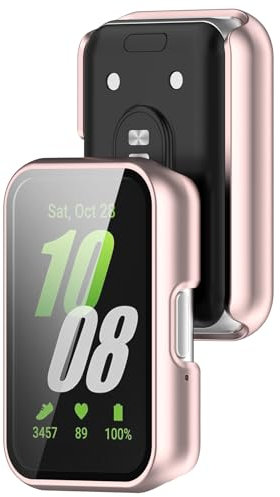 NUHFUFA Coque de protection tout-en-un pour Samsung Galaxy Fit 3 - Anti-rayures - Givré - Avec film protecteur d'écran - Rose