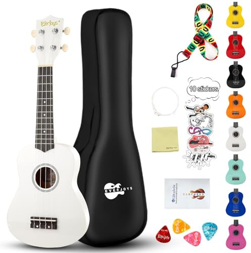 Sopran-Ukulele Anfängerset für Kinder Erwachsene Studenten mit kostenlosem Online-Unterricht 21 Zoll Ukelele Gig Bag Strap String Stickers Songbook Pick Poliertuch, Rainbow Series Ukalalee