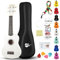 Sopran-Ukulele Anfängerset für Kinder Erwachsene Studenten mit kostenlosem Online-Unterricht 21 Zoll Ukelele Gig Bag Strap String Stickers Songbook Pick Poliertuch, Rainbow Series Ukalalee