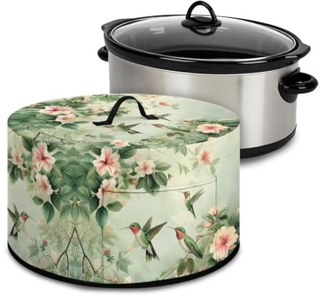 Cugasmaru Hummingbird Crock Pot Cover for 6-8 qt Slow Cooker Multi Cooker Appliance Cover Stain Resistant Home Retro Decor