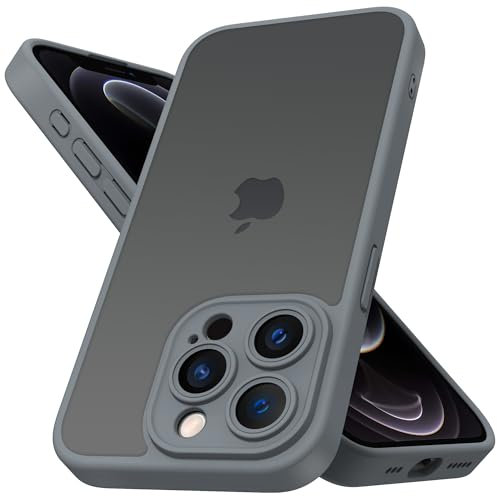 Mootobo for iPhone 12 Pro Case 6.1 inch, Military-Grade Protection 360° Full Body Frosted Translucent Back Phone Cover, Anti-Fingerprint Slim Shockproof Phone Case for iPhone 12 Pro – Grey