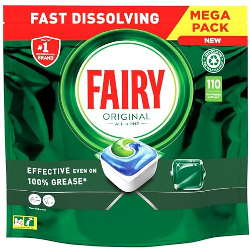 Katsy Style Original All-in-One Dishwasher Capsules, 110 Pack – Fast Dissolving, Powerful Cleaning, Easy to Use
