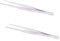 Jeu de 2 pinces droites, 20 cm de long, en acier inoxydable avec bout plat et bord dentelé, pour le laboratoire, le jardinage, etc.