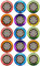 15 x Dartboard MULTICOLOURED Edible Wafer or Icing Cupcake Toppers Fun Party Cake Decorations Perfect For Brownies Cookies Muffins & More! (Edible Wafer Card)