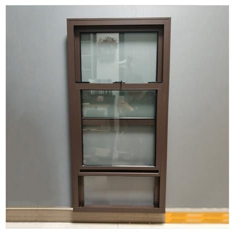 pujindu Hausfenster, Ersatzfenster, Schiebefenster Mit Push-Pull-Aluminiumlegierungs-Schieberahmen Für Küche Und Badezimmer(Braun,39.4x31.5in/100x80cm)