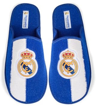 MARPEN SLIPPERS, Zapatillas de casa Real Madrid CF Oficiales Temporada 24/25 para Hombre o Mujer, Ligeras de Invierno, Azul y Blanco, Talla 38