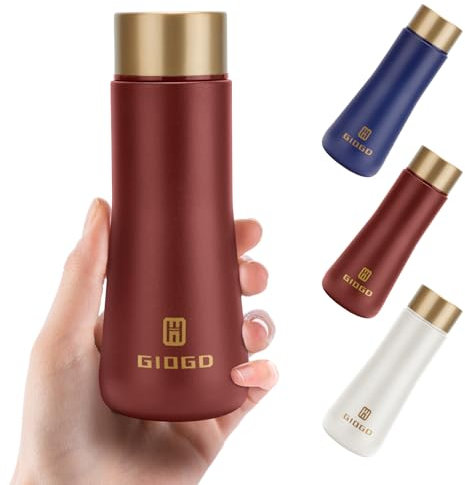 Small Water Bottle Steel 180ml/6.1oz Flask for Hot Drink, Metal Water Bottle Insulated Stainless Steel Water Bottles Flask(Red)