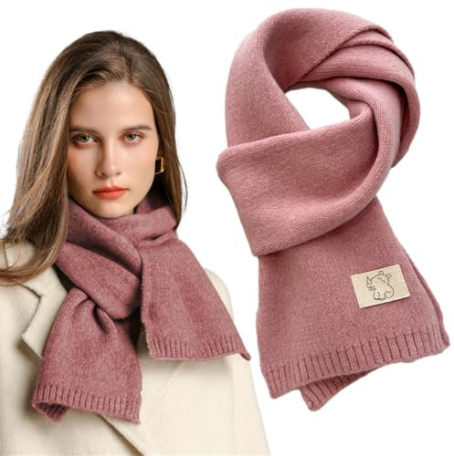 Xifrika Damen-Strickschal ohne Fransen in der Farbe Rosa – Weich, Warm, Elegant und Kratzfrei. Winterschal in Größe 160x20 cm für den Alltag.