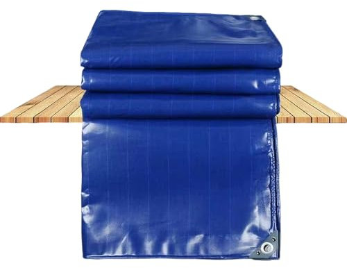 JXLQFA Bâche de Protection, 5x13 m 450g/m² Bâche Imperméable Anti-UV, Bâche avec Œillets, Résistante aux Intempéries et aux Déchirures, pour Meubles de Jardin Bois Piscine JXL11, Bleu