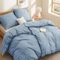 BEDSURE Bettwäsche 135x200 Baumwolle 4teilig - Bettwäsche-Sets Graublau Bettbezug 2er Set mit 2 Kissenbezüge 80x80 cm, Oeko-TEX Bedding Blau mit Reißverschluss