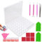 NVGVUP Diamond Painting Aufbewahrungsbox, 5D Transparent Diamond Painting Zubehör Boxen, 56 Fächer Kunststoff Diamant Stickerei Box mit Stift und Trichter, für DIY-Handwerk