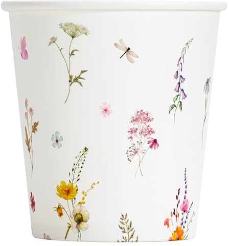 Crisky 100 Pack 5oz Paper Cups, Disposable Bathroom Cups, Eleglant Design Floral Small Mouthwash Cups, Hot/Cold Beverage Coffee, Dessert Cups for Birthday Parties, Home-use, Picnics, Ceremonies