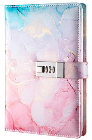 Tagebuch mit Schloss,Tagebuch mit Schloss | Lock Diary Journaling Notebooks | Elegante Tagebücher und Notizbücher mit PU-Ledereinband, Kindertagebücher für Kinder, und Mädchen