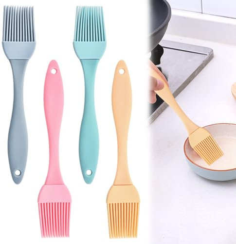 ALot de 4 Pinceau Alimentaire,Pinceau Patisserie, Pinceau Cuisine Silicone, Pinceau Silicone Cuisine,Pour La Cuisson de La Cuisine, Résistant à La Chaleur,Pour La Cuisine, Pour La Pâtisserie