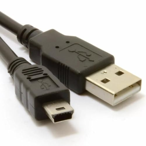 Designo USB 2.0 Type A to Mini-B Cable, 5-Pin Data Sync Cord, Black