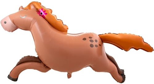 XXL-Folienballon * HORSE * als Deko für Geburtstag und Mottoparty | Pferde und Pony Luftballon, 123x80cm, für Luft und Helium | Kinder Kindergeburtstag Partydeko Ballon
