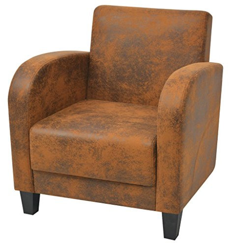 Festnight Stilvolle Sessel Retro Armsessel Relaxsessel Polstersessel 73x72x76 cm für Wohnzimmer Schlafzimmer - Braun