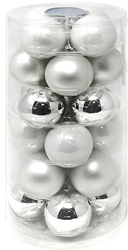 com-four® 24x Weihnachtskugeln, Christbaumkugeln aus echtem Glas für Weihnachten, Baumschmuck für den Christbaum, Ø 6 cm