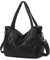 Große schwarze Slouchy Geldbörse Damen Schultertasche Handtaschen Geflochten Hobo Tote Geldbörse Crossbody Tasche, schwarz, Medium