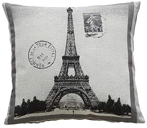 Gardinenbox Kissenbezug Sofakissen Kissenhülle Hülle Gobelin Jacquard Reißverschluß Pflegeleicht Dekokissen Landhaus 45x45 cm Paris, 202069