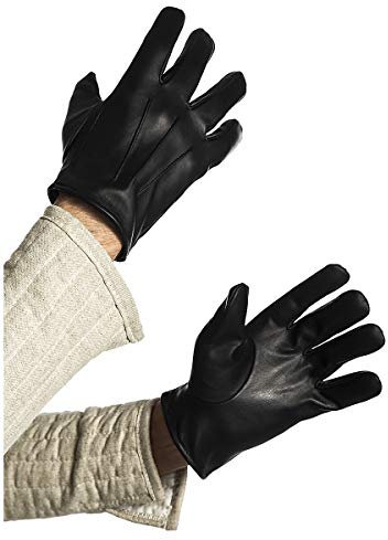 Andracor Robuste Handschuhe aus echtem Leder für verschiedene LARP-Charaktere - individuell einsetzbar für Mittelalter, Fantasy, Cosplay & Freizeit - Farbe: schwarz - Größe: L