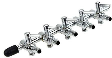 AQUANEAT Aquarium Control Valve, Fish Tank Air Valve, Metal Stainless Steel Gang Valve, Air Flow Distributor Splitter for Air Pump (Large 5 Way)